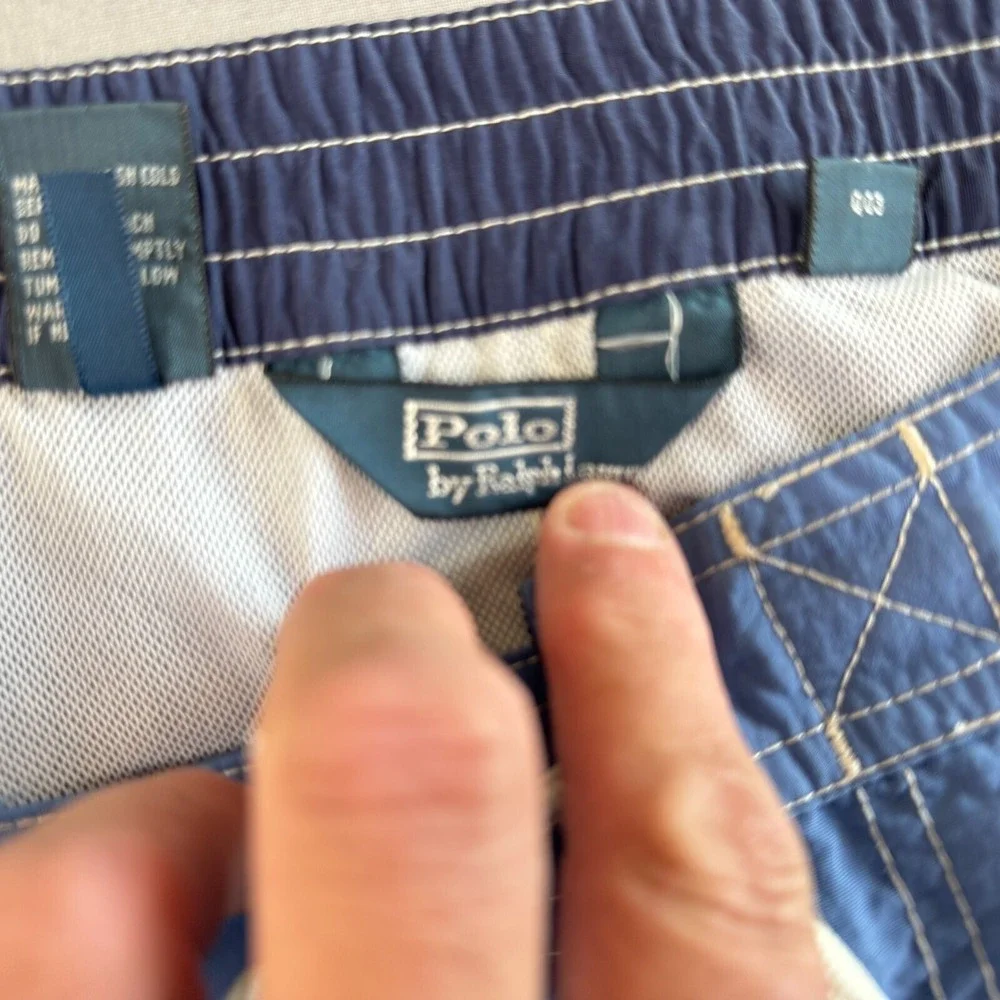 POLO RALPH LAUREN Board Short XXL Blue cargo Swim pocket vtg‎ 90s y2k pony